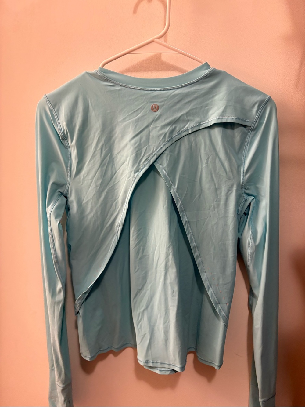 lululemon athletica Light Blue Long-Sleeve Open-Back Athletic Top